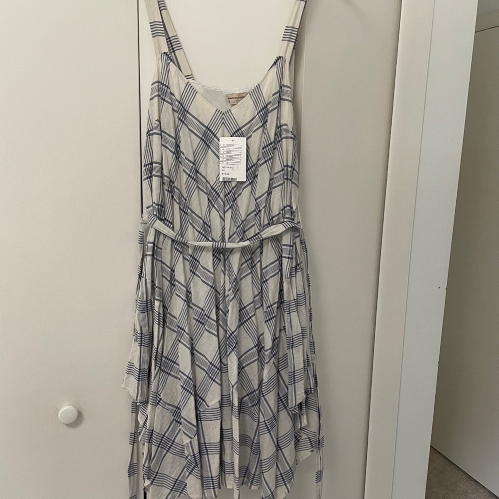 Anthropologie Holding Horses Blue White Plaid Handkerchief Sundress. - Picture 3 of 7